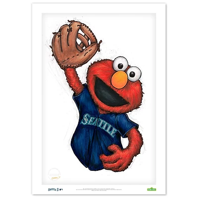Elmo Seattle Mariners 14" x 20" Sesame Street Limited Edition Fine Art Print