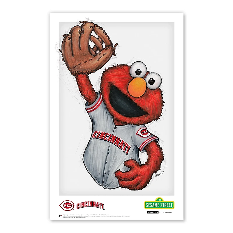 Elmo Cincinnati Reds 11" x 17" Sesame Street Poster Print