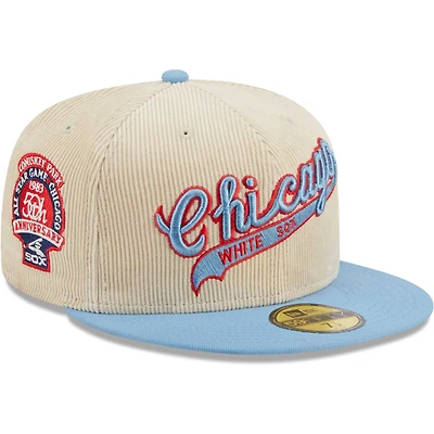 Men's New Era White Chicago White Sox  Corduroy Classic 59FIFTY Fitted Hat