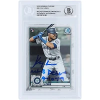 Kyle Lewis Seattle Mariners Autographed 2020 Bowman Chrome #90 Beckett Fanatics Witnessed Authenticated Rookie Card with "MLB Debut 9-10-19" Inscription