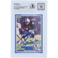 Tim Brown Los Angeles Raiders Autographed 1989 Score Series 1 #86 Beckett Fanatics Witnessed Authenticated 10 Rookie Card with "Mr. Raider" Inscription