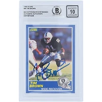 Tim Brown Los Angeles Raiders Autographed 1989 Score Series 1 #86 Beckett Fanatics Witnessed Authenticated 10 Rookie Card