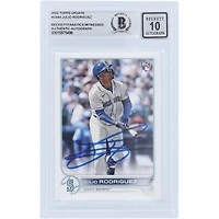Julio Rodriguez Seattle Mariners Autographed 2022 Topps Update #US44 Beckett Fanatics Witnessed Authenticated 10 Rookie Card