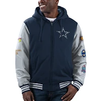 Men's G-III Extreme Navy Dallas Cowboys Player Option 5x Super Bowl Champions Full-Zip Hoodie