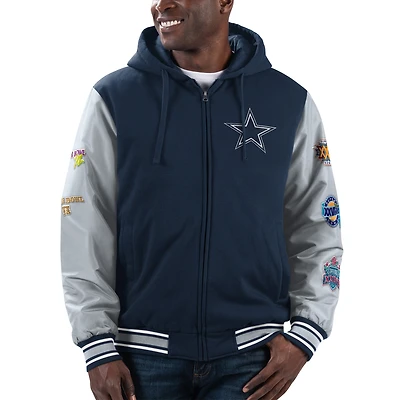 Men's G-III Extreme Navy Dallas Cowboys Player Option 5x Super Bowl Champions Full-Zip Hoodie