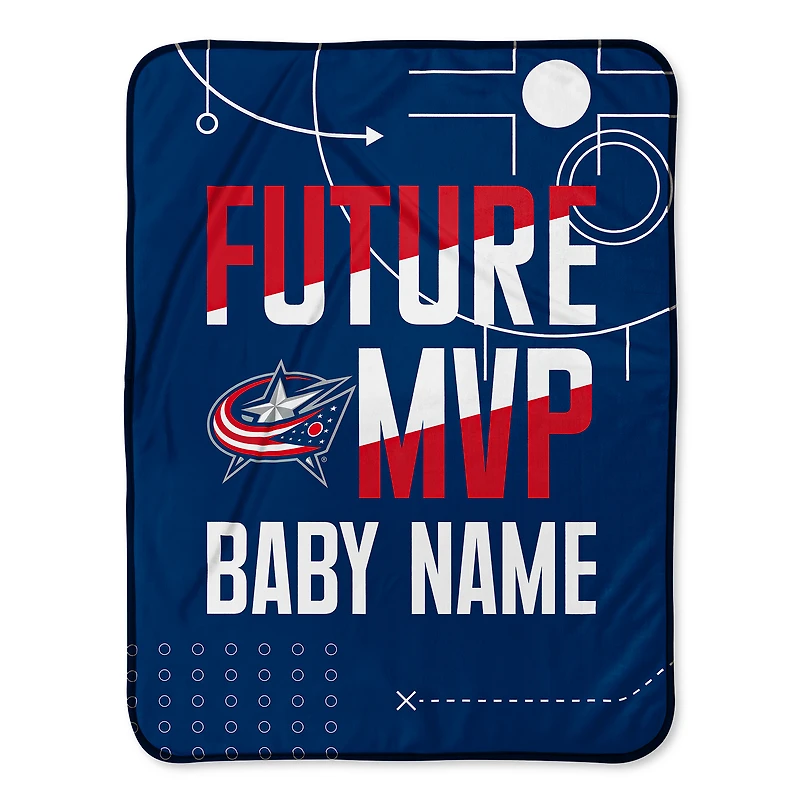 Chad & Jake Columbus Blue Jackets 30" x 40" Personalized Baby Blanket