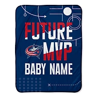Chad & Jake Columbus Blue Jackets 30" x 40" Personalized Baby Blanket