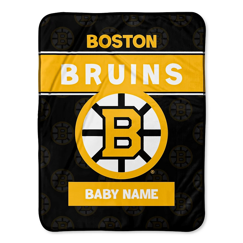 Chad & Jake Boston Bruins 30" x 40" Personalized Baby Blanket