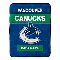 Chad & Jake Vancouver Canucks 30" x 40" Personalized Baby Blanket
