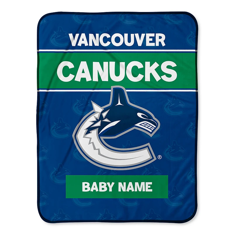 Chad & Jake Vancouver Canucks 30" x 40" Personalized Baby Blanket