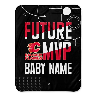 Chad & Jake Calgary Flames 30" x 40" Personalized Baby Blanket