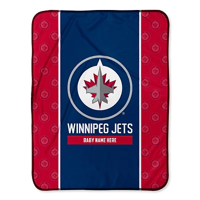 Chad & Jake Winnipeg Jets 30" x 40" Personalized Baby Blanket