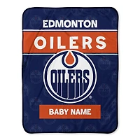 Chad & Jake Edmonton Oilers 30" x 40" Personalized Baby Blanket