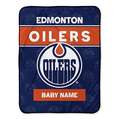 Chad & Jake Edmonton Oilers 30" x 40" Personalized Baby Blanket