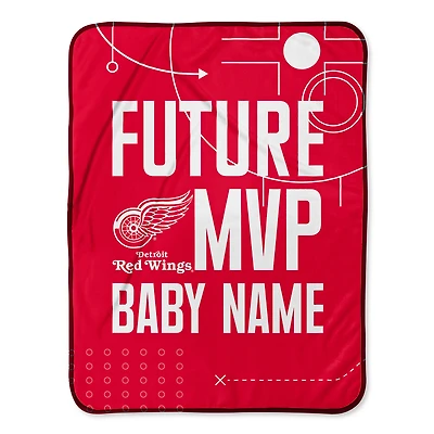 Chad & Jake Detroit Red Wings 30" x 40" Personalized Baby Blanket