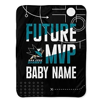 Chad & Jake San Jose Sharks 30" x 40" Personalized Baby Blanket