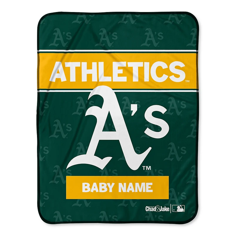 Chad & Jake Oakland Athletics 30" x 40" Personalized Baby Blanket