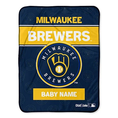 Chad & Jake Milwaukee Brewers 30" x 40" Personalized Baby Blanket