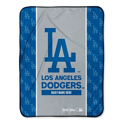 Chad & Jake Los Angeles Dodgers 30" x 40" Personalized Baby Blanket
