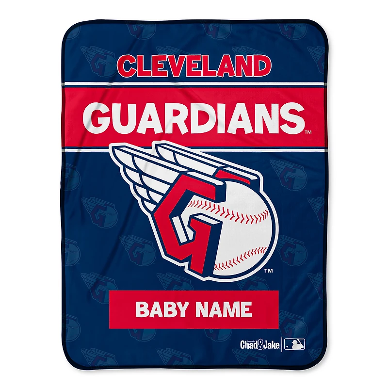 Chad & Jake Cleveland Guardians 30" x 40" Personalized Baby Blanket