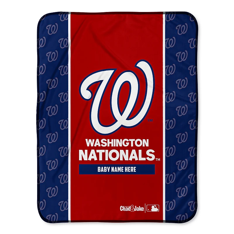 Chad & Jake Washington Nationals 30" x 40" Personalized Baby Blanket