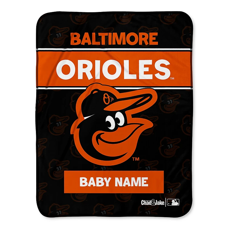 Chad & Jake Baltimore Orioles 30" x 40" Personalized Baby Blanket