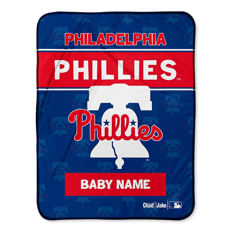 Chad & Jake Philadelphia Phillies 30" x 40" Personalized Baby Blanket
