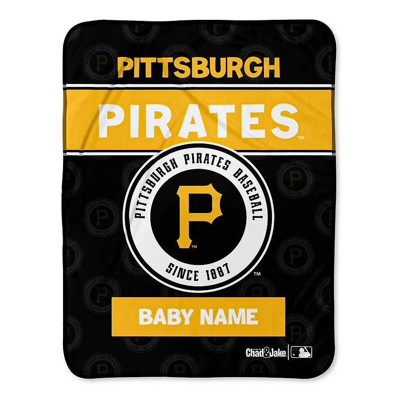 Chad & Jake Pittsburgh Pirates 30" x 40" Personalized Baby Blanket