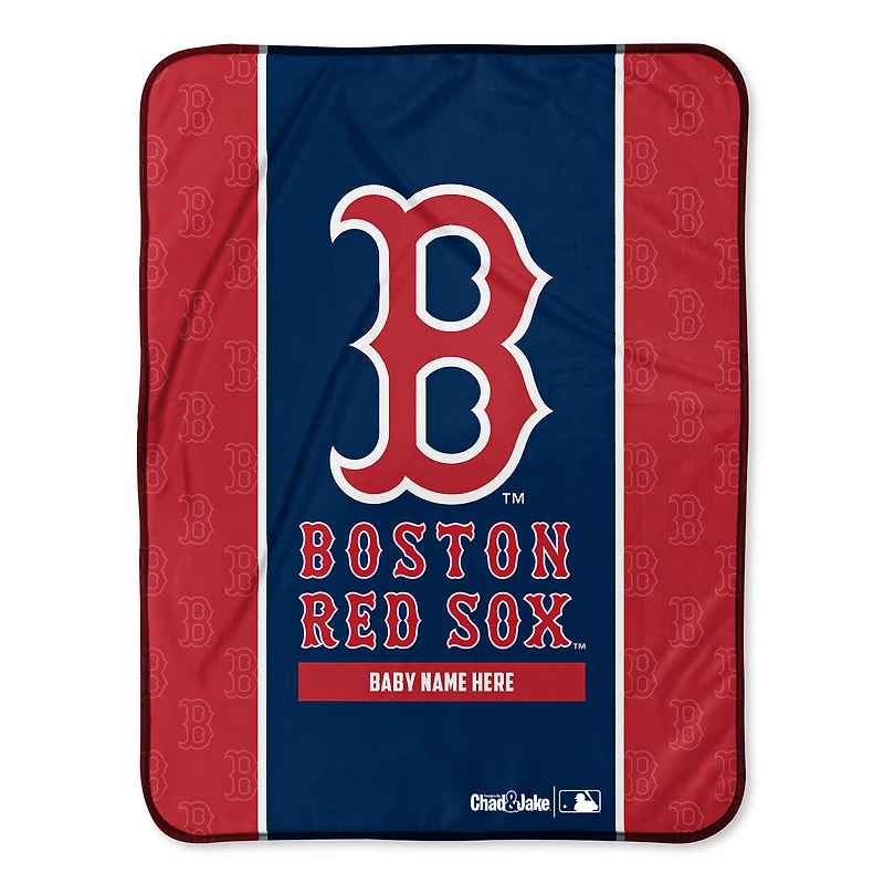 Chad & Jake Boston Red Sox 30" x 40" Personalized Baby Blanket