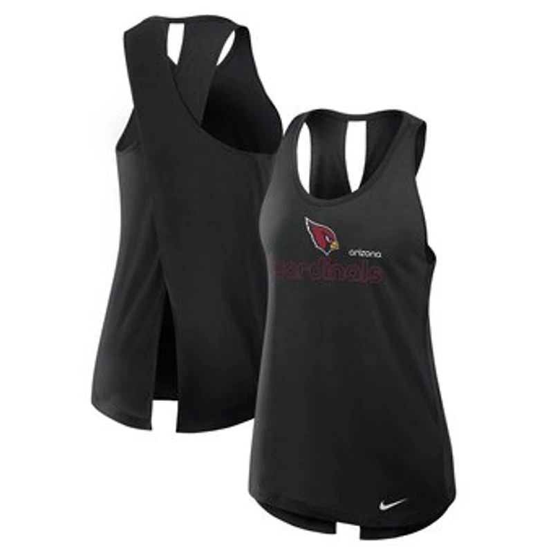 Women's Nike Black Arizona Cardinals Open-Back Crisscross Dri-FIT Tank Top