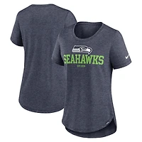 Women's Nike Heather College Navy Seattle Seahawks Fashion Tri-Blend T-Shirt