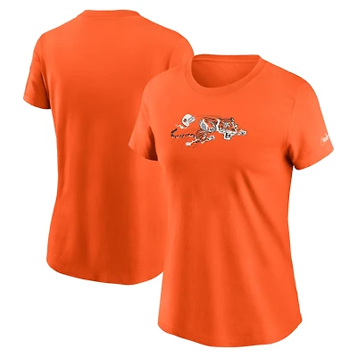 Women's Nike Orange Cincinnati Bengals Throwback Primary Logo T-Shirt
