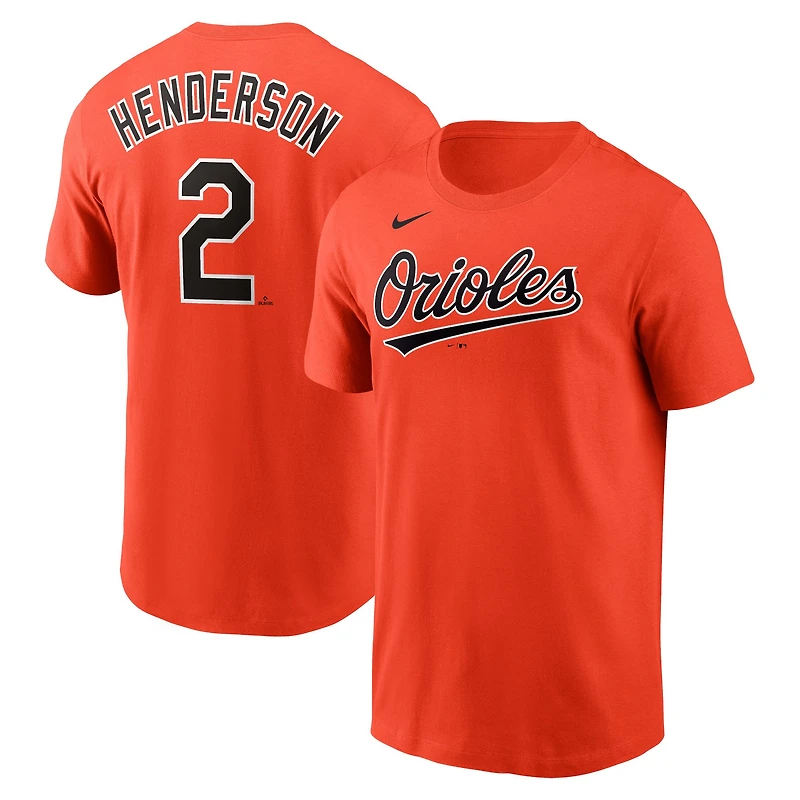 Men's Nike Gunnar Henderson Orange Baltimore Orioles Name & Number T-Shirt