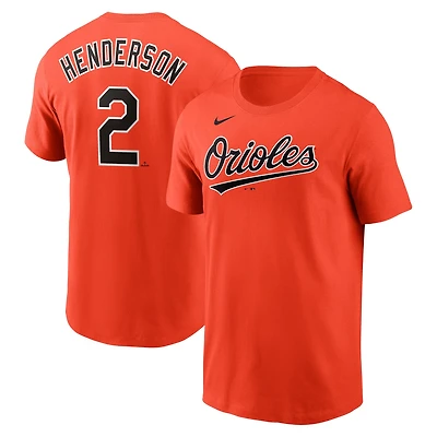 Men's Nike Gunnar Henderson Orange Baltimore Orioles Name & Number T-Shirt