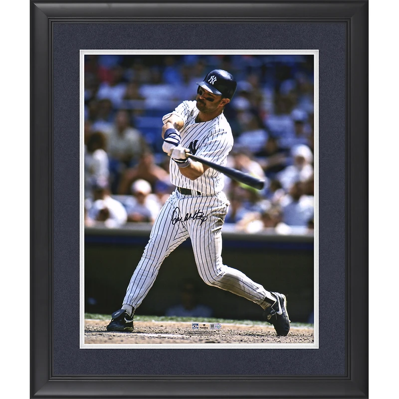 Don Mattingly New York Yankees Autographed Framed 16" x 20" Pinstripe Jersey Hitting Photograph