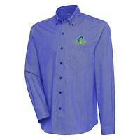 Men's Antigua Royal/White Delaware Fightin' Blue Hens Compression Long Sleeve Button-Down Shirt