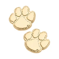 Women's CANVAS Style Clemson Tigers 24K Gold Plated Stud Earrings