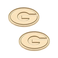 Women's CANVAS Style Georgia Bulldogs 24K Gold Plated Stud Earrings