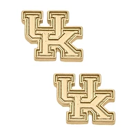 Women's CANVAS Style Kentucky Wildcats 24K Gold Plated Stud Earrings