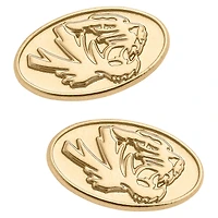 Women's CANVAS Style Missouri Tigers 24K Gold Plated Stud Earrings