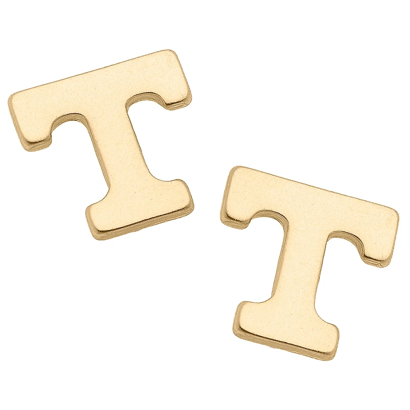 Women's CANVAS Style Tennessee Volunteers 24K Gold Plated Stud Earrings