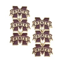 Women's CANVAS Style Mississippi State Bulldogs Triple Drop Enamel Earrings