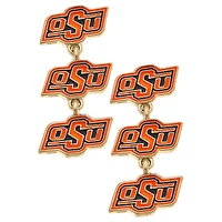 Women's CANVAS Style Oklahoma State Cowboys Triple Drop Enamel Earrings