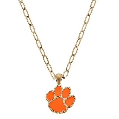 Women' CANVAS Style Clemson Tigers Enamel Pendant Necklace