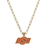 Women' CANVAS Style Oklahoma State Cowboys Enamel Pendant Necklace