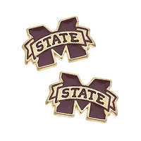 Women' CANVAS Style Mississippi State Bulldogs Enamel Stud Earrings