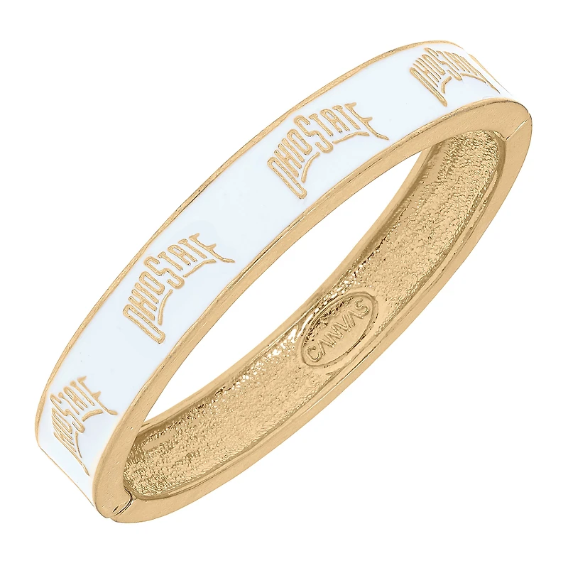 Women' CANVAS Style Ohio State Buckeyes Enamel Hinge Bangle