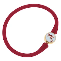 Women' CANVAS Style Alabama Crimson Tide Enamel Silicone Bali Bracelet