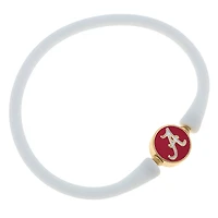 Women' CANVAS Style Alabama Crimson Tide Enamel Silicone Bali Bracelet