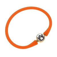 Women' CANVAS Style Auburn Tigers Enamel Silicone Bali Bracelet
